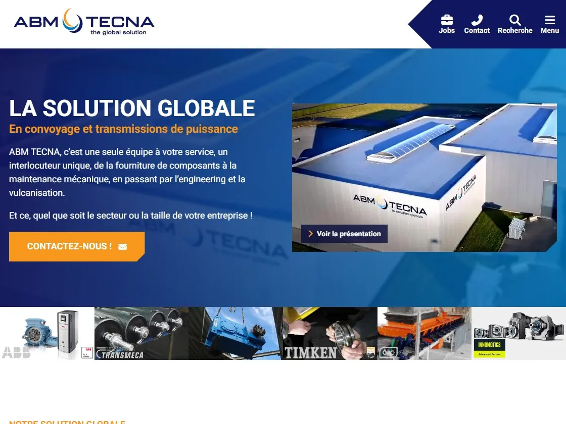 Site internet d'ABM TECNA, tenu à jour chaque semaine