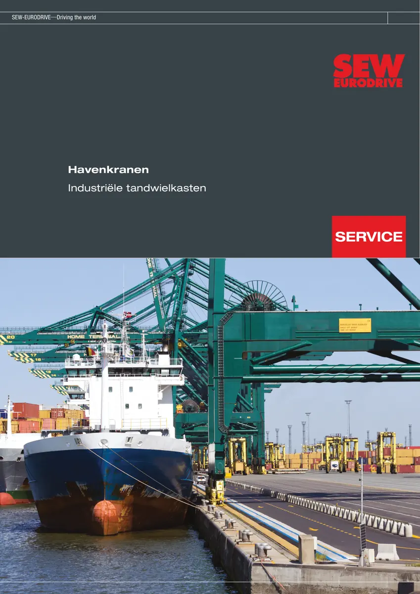Couverture d'une brochure pour les grues portuaires